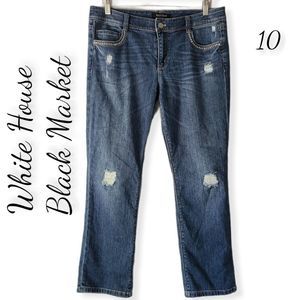Woman's White House Black Market Slim Crop Jeans